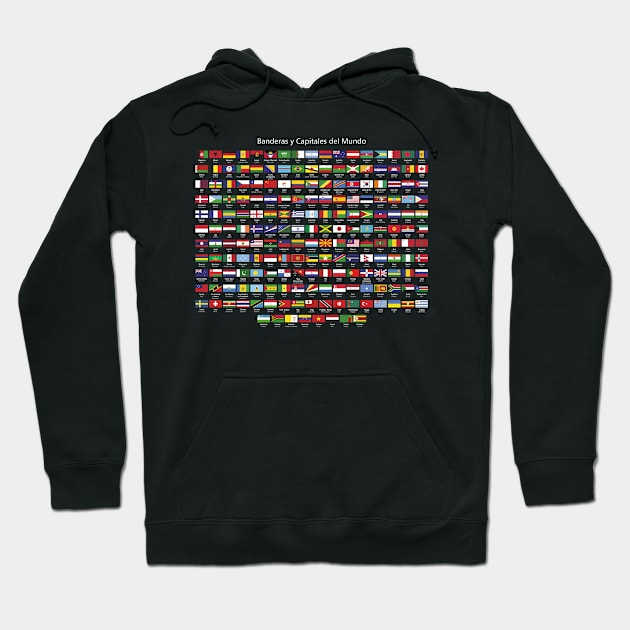 Flags of the world in Spanish Hoodie by YooY Studio